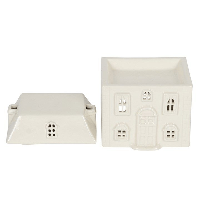 White ceramic house wax burner