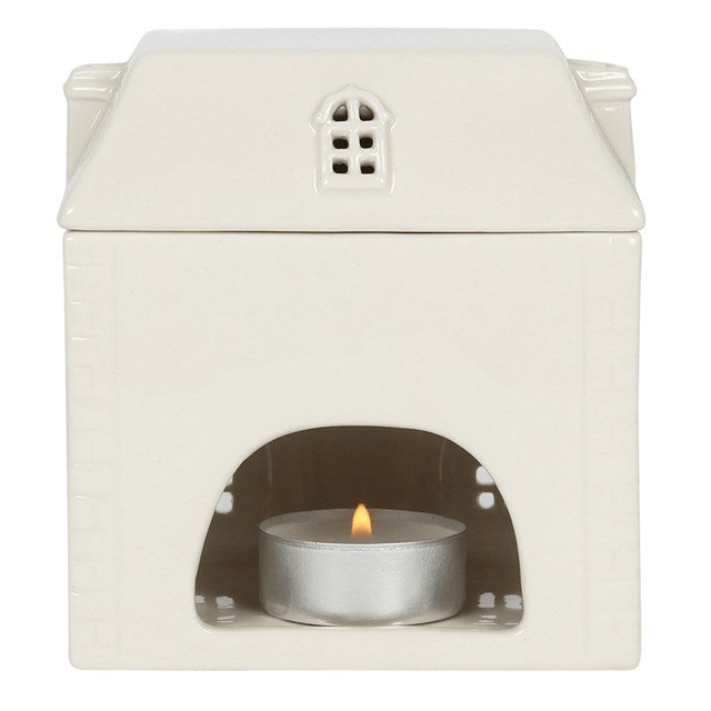 White ceramic house wax burner